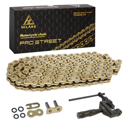 Heavy Duty Motorcycle Chain 130 Links with Master Link & Breaker Tool