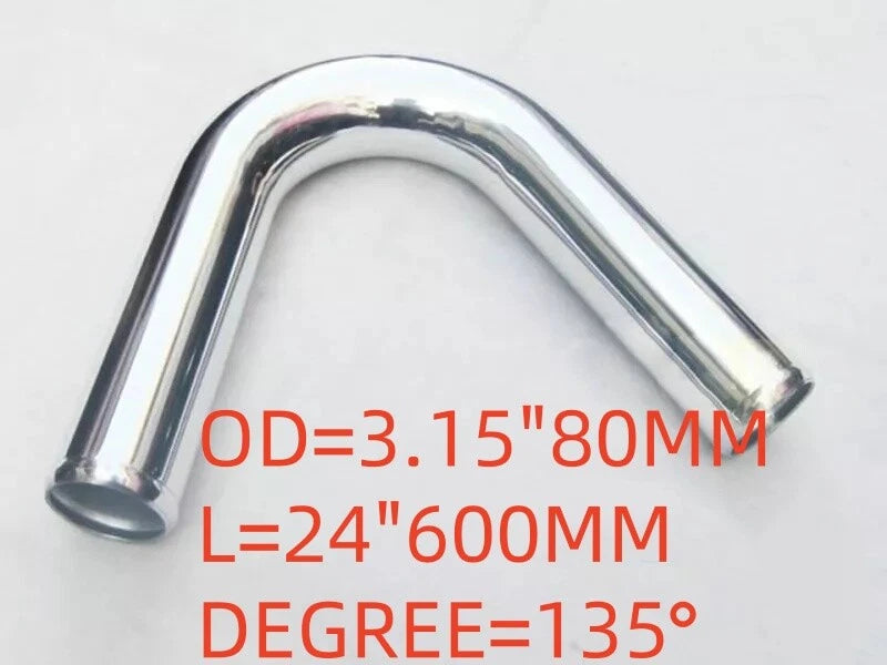 3" Elbow Aluminum Turbo Intercooler Pipe for Universal Fit (L=600mm)