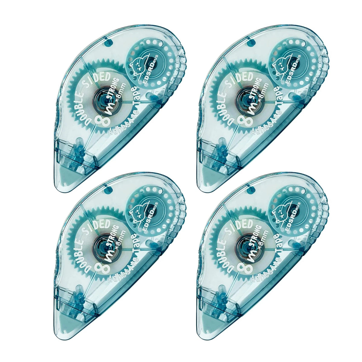 Set of 4 Double Sided Adhesive Tape Rollers for Scrapbooking