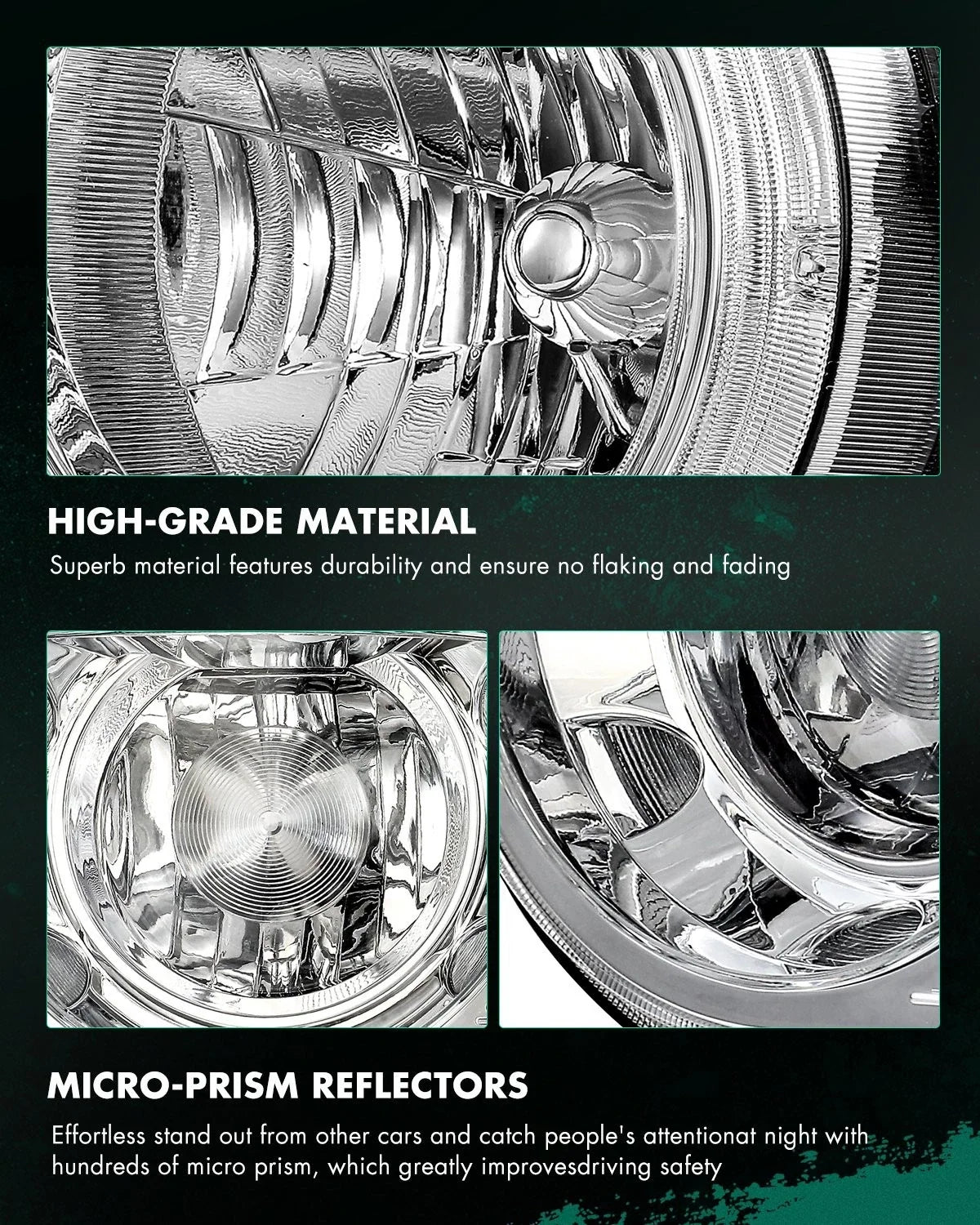 Halogen Headlight Assembly Pair in Chrome for Dodge Challenger 2008–2014