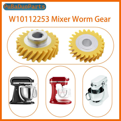 2-Pack Mixer Worm Gear Replacement for Compatible 1, Yellow