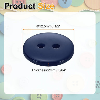 20pcs Resin Sewing Buttons for (12.5mm, Midnight Blue)