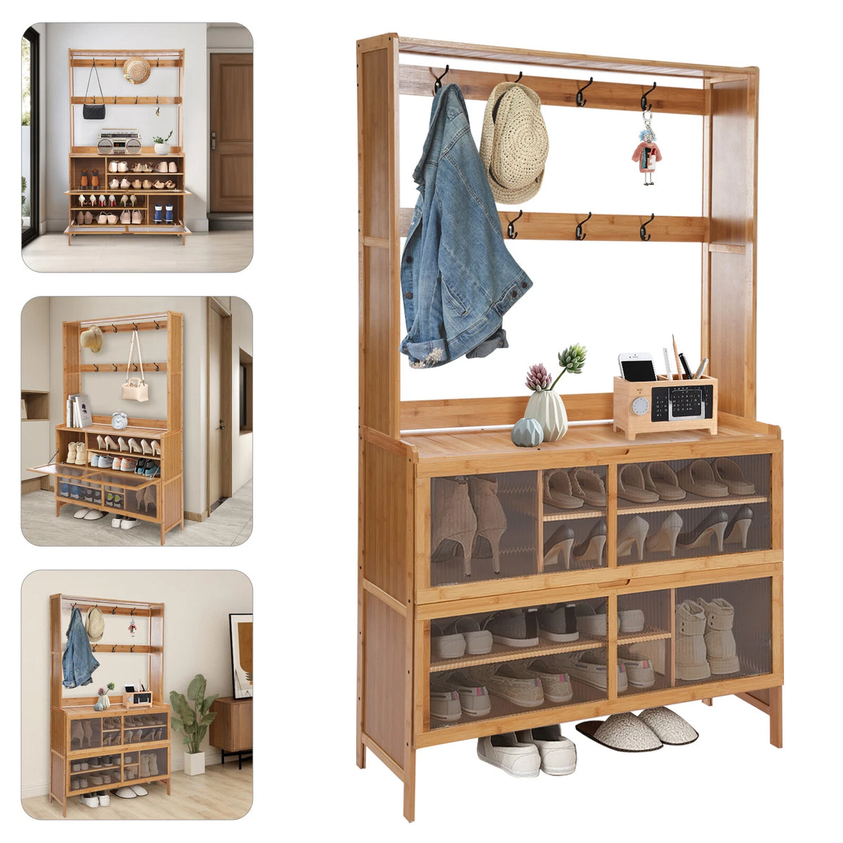 Coat Rack Organizer for Closet Storage Bench Shelf (100cm)