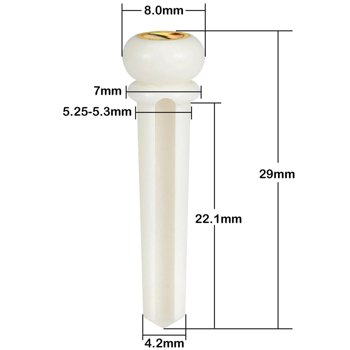6X Bone Guitar Bridge Pins for Acoustic (White)