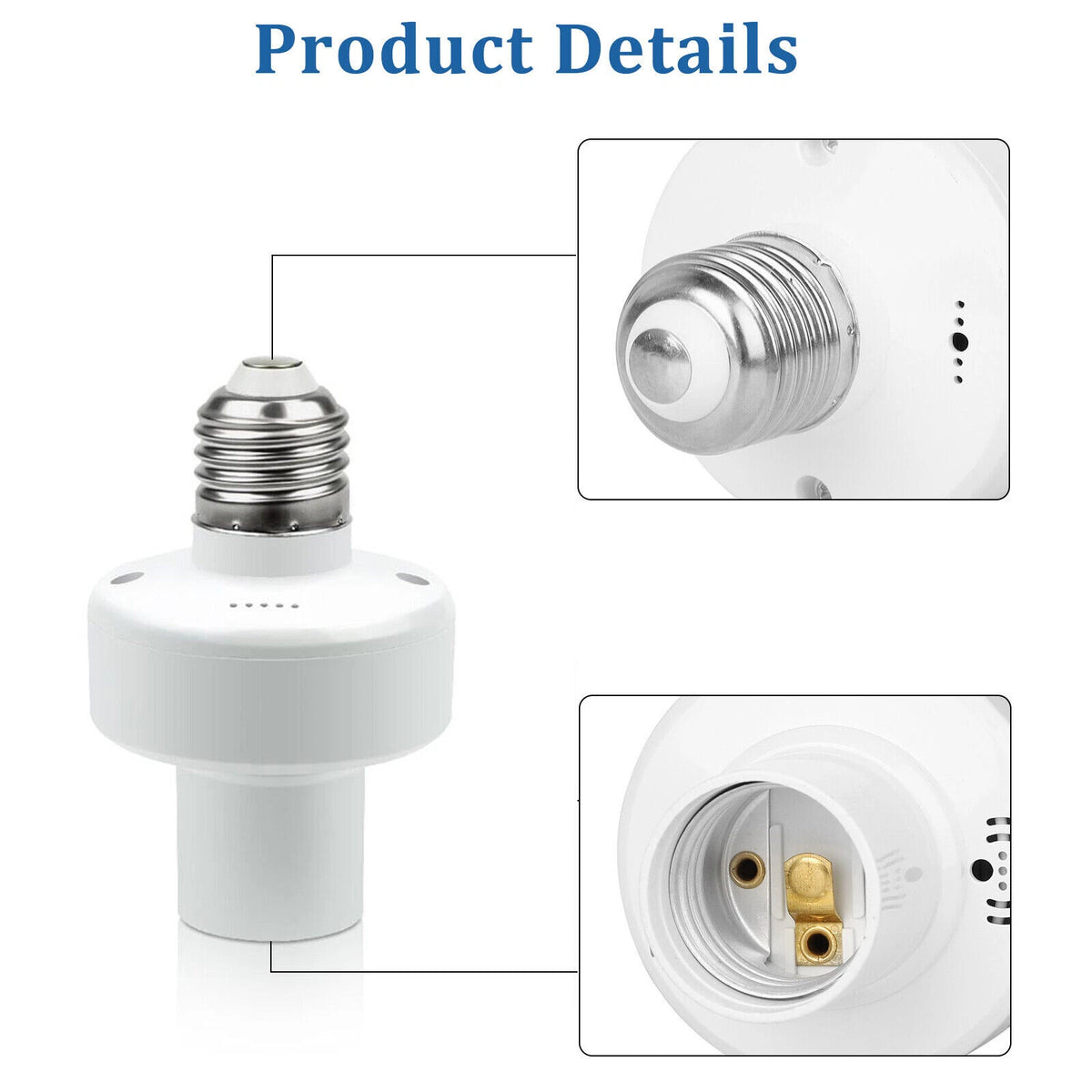 Wireless Remote Control E27 Screw Bulb Base Holder for
