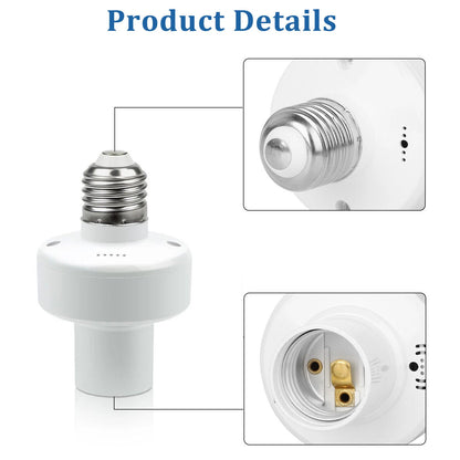 Wireless Remote Control E27 Screw Bulb Base Holder for