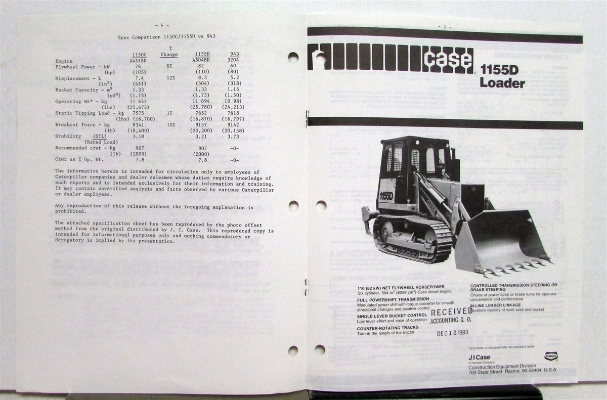 Track Loader for Caterpillar 943 (1984)