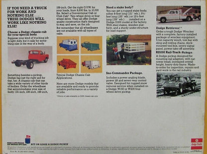 Color Sales Brochure for Dodge Pickup Trucks (1979)