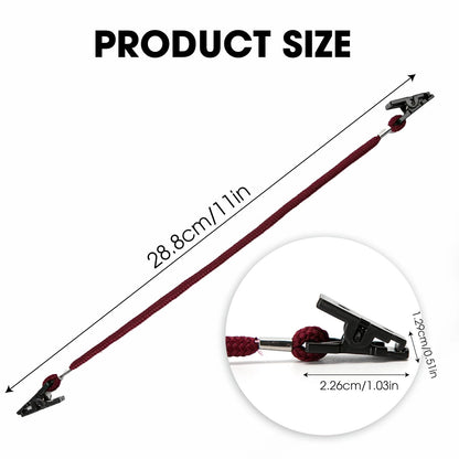 Set of 4 Windproof Hat Strap Clips for One Size - Red, Black