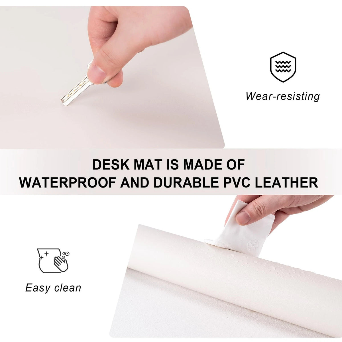 Leather Desk Pad Protector for Office Use (Non-Slip, Large Size)