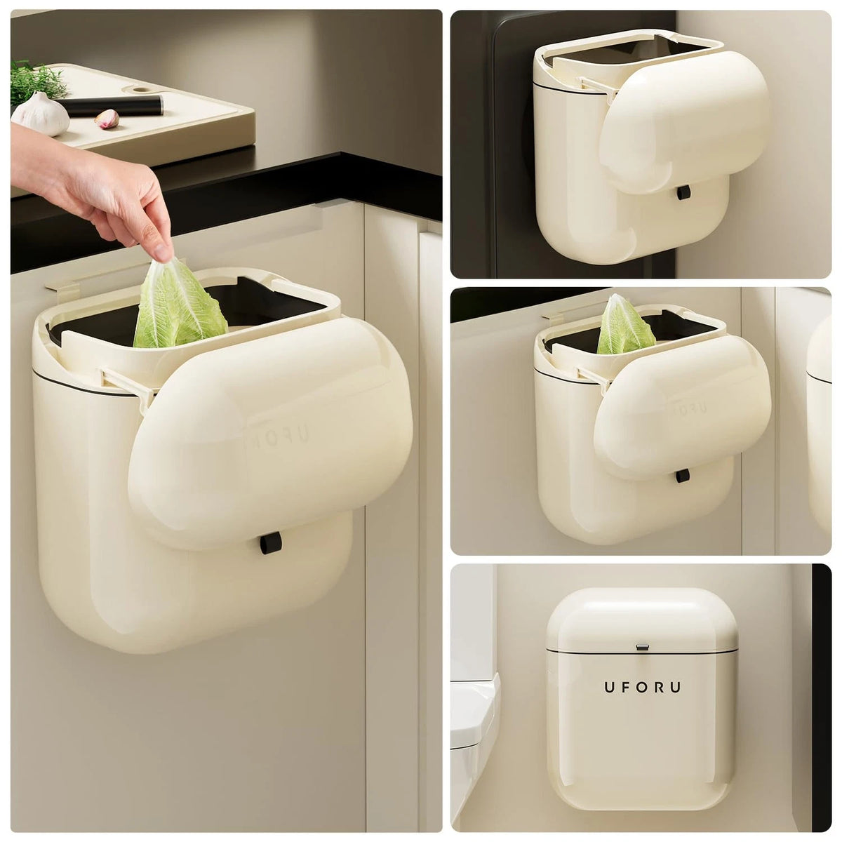 3.2Gal Kitchen Compost Bin for RV Under Sink (Wall Mount, Trash Can Lid)