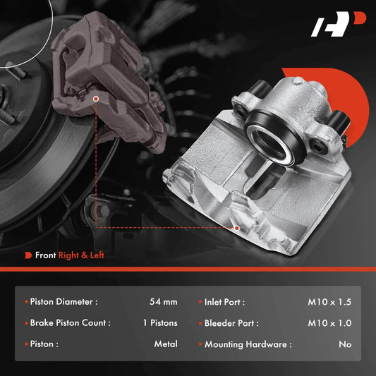 A-Premium Pair Front Disc Brake Calipers for Volkswagen Jetta Passat (2005–2018) - 1K0615123E, 1K0615123B, 1K0615124M, 1K0615124E, 1K0615124F