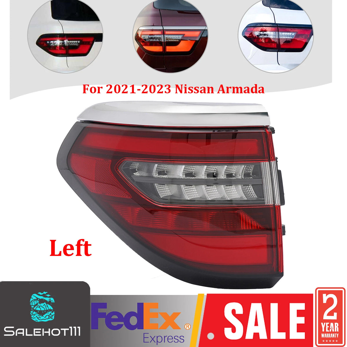 Tail Light Left Driver Side for Nissan Armada (2021–2023)