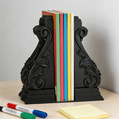 Set of 2 Decorative Roman Column Bookends for Shelves, Office, Home