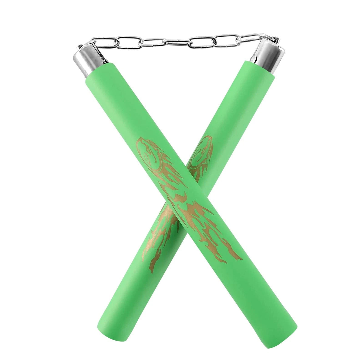 2X Foam Training Nunchucks with Steel Chain for Green
