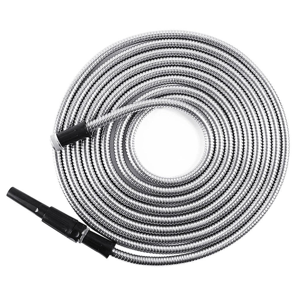 25 Ft Flexible Stainless Steel Water Pipe for Garden