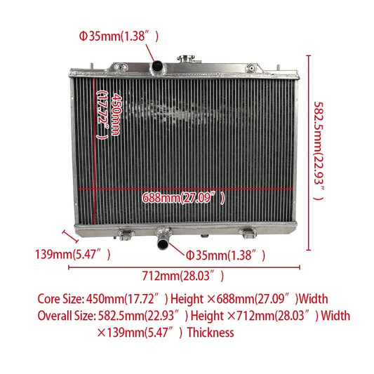 3Row Aluminum Cooling Radiator for Nissan Rogue (2008–2015) CU13047, DPI13047, A13047, RAD13047, Q13047
