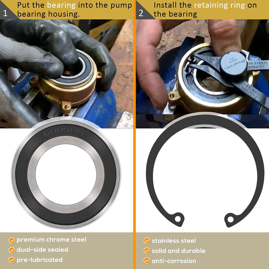 Raw Sea Water Pump Repair Kit for Volvo Penta 5.0Gi 5.0GL 5.0GXi 5.0OSi