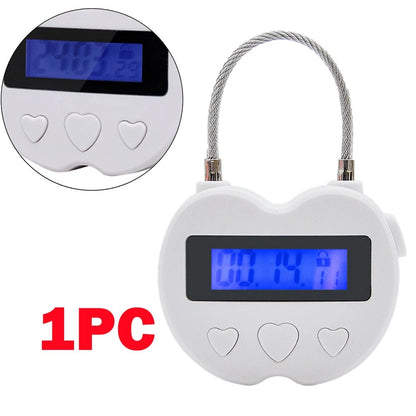 1X White Time Lock LCD Display Timer for Travel