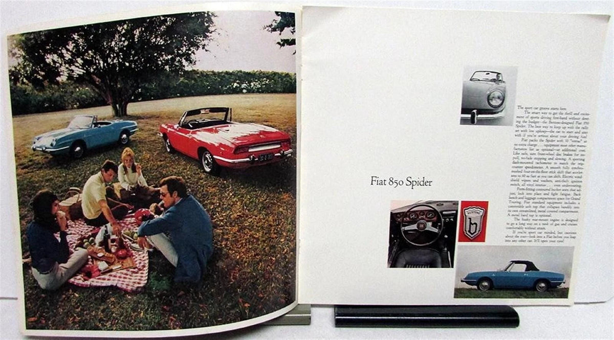 1968 Fiat 850 Sales Brochure Spider Coupe 2 Door Sedan Features Specs