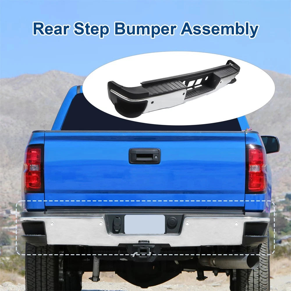 Chrome Rear Bumper for Chevy Silverado 1500 (2014–2018) GM1103175, GM1103179
