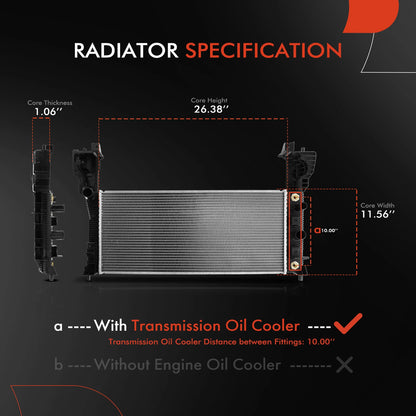 Radiator w/ Transmission Oil Cooler for Ford Edge (2012–2014) CT4Z8005A, FO3010320