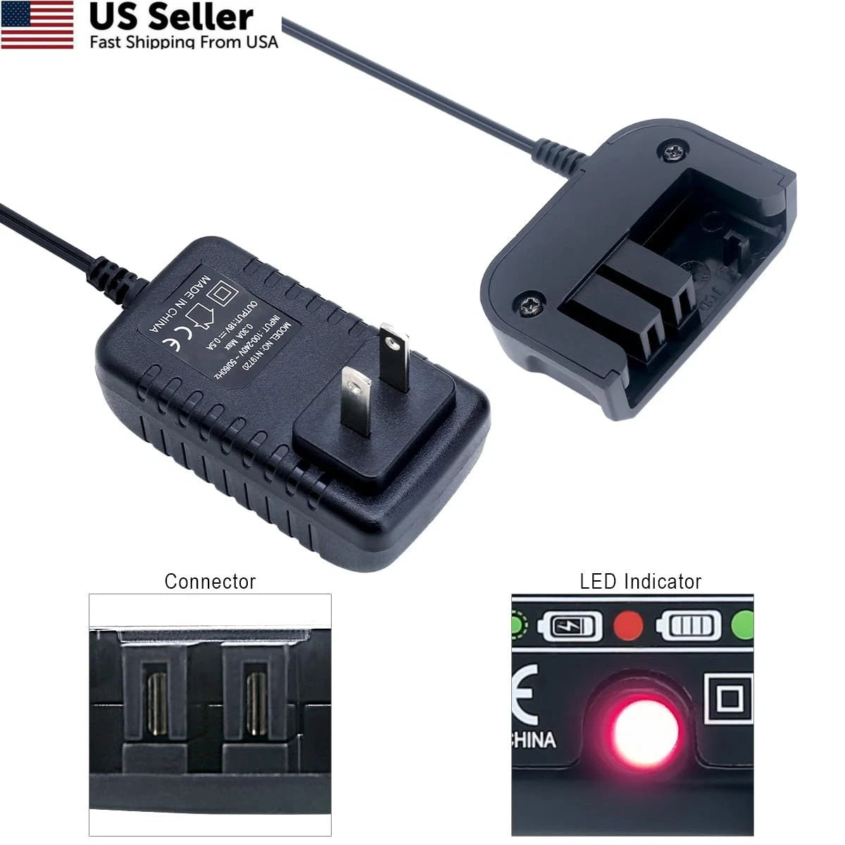 1 Pack Battery Charger for Black & Decker (9.6V-18V)