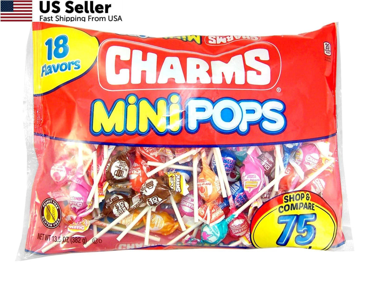 75 Count Charms Minipops Assorted Flavor Candy (Pack of 1)