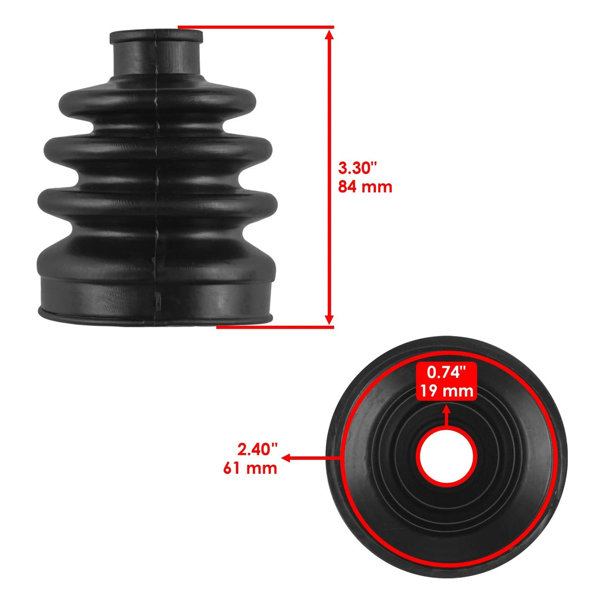 Front Axle Inner Outer CV Boot Kit for Kawasaki Mule 3010 (2003–2007) BO101+BO119