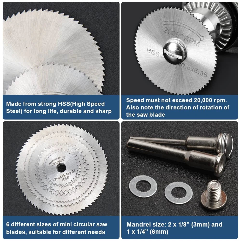 6Pcs Drill Saw Blades for Dremel Rotary Tool