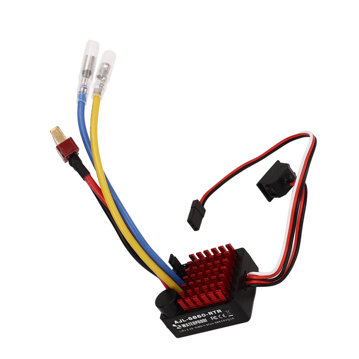 60A Brushed Waterproof RC ESC Electronic Speed Controller for 1/10 RC Car Boat