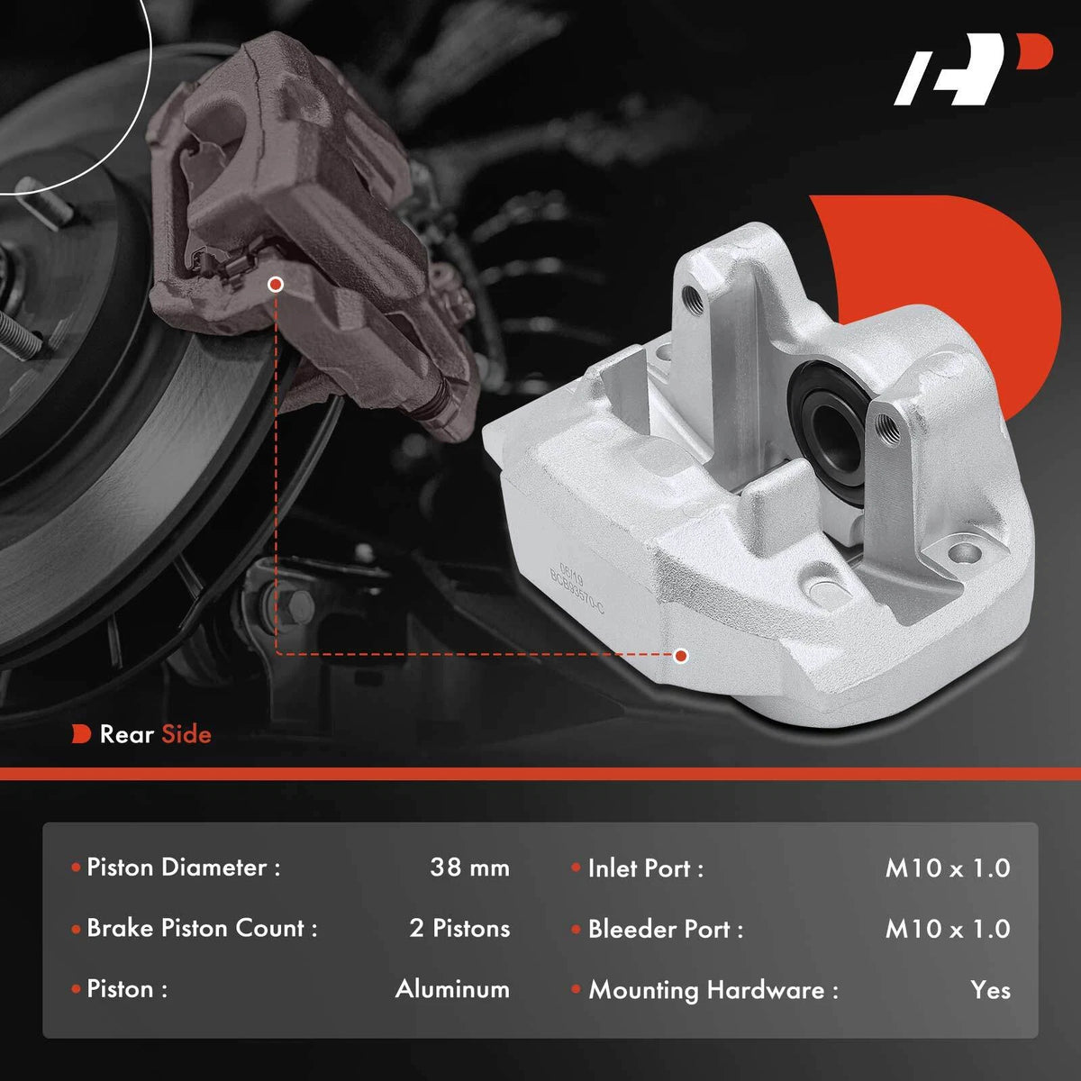 A-Premium Pair Rear Brake Calipers for Lexus LS460 LS600h (2007–2017) 19-3571, 4783050150, 19-P3571, 19-P3570