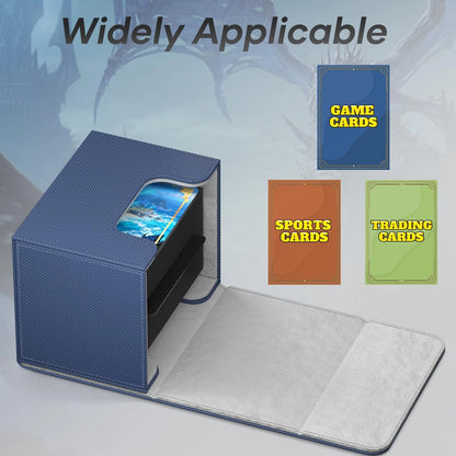 Mlikero Card Deck Box for Commander Box Holds 100+ B-Horizontal, B3-Blue