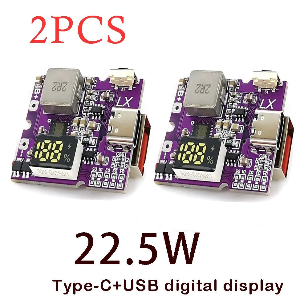 2Pcs Fast Charging Module for Mobile Power Bank Circuit Board