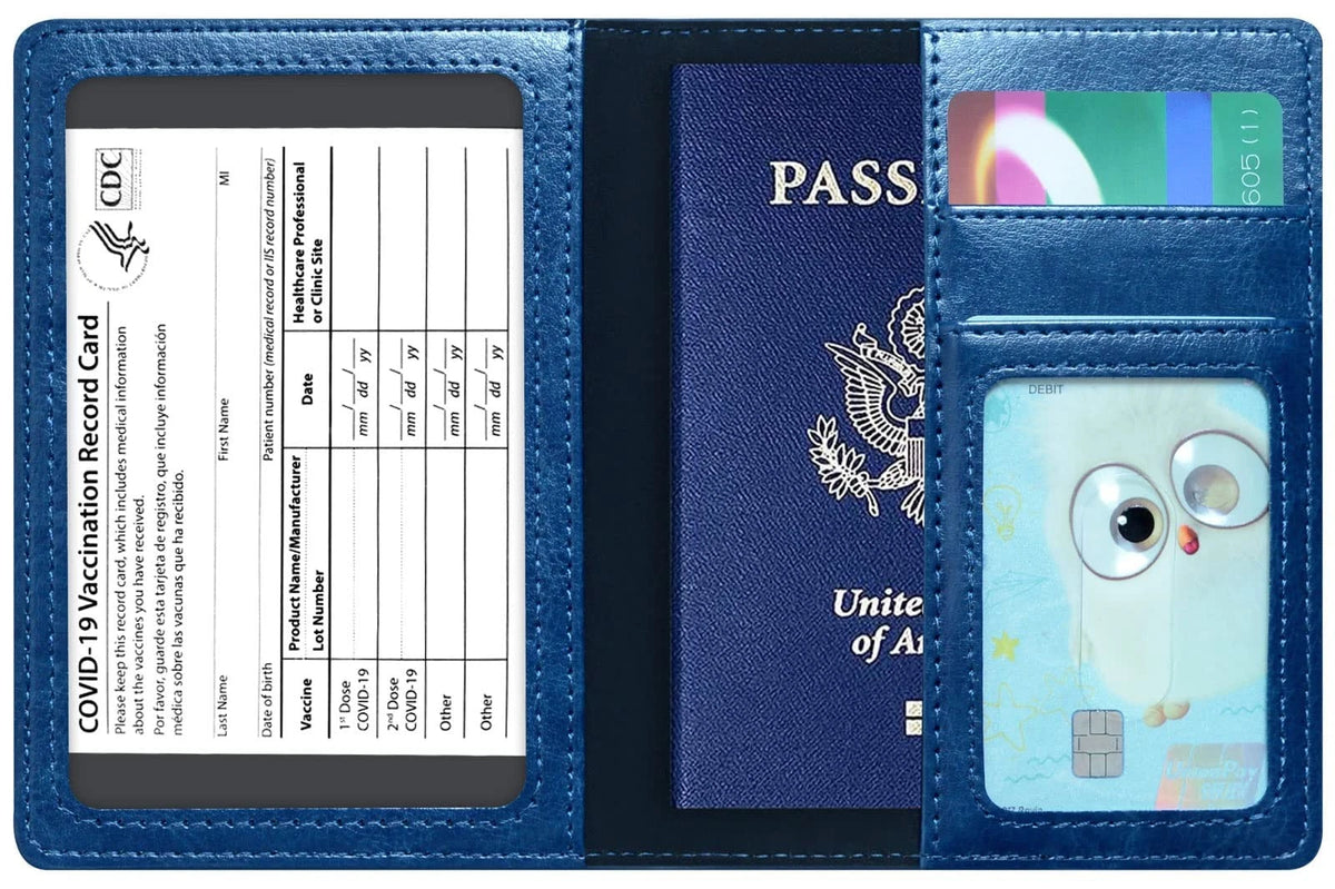 Passport Holder Cover Wallet Case RFID for Universal Use (0.3 x 4.1 x 5.5 inches)