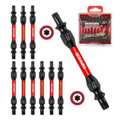 10Pcs T20-T25 Impact Double End Screwdriver Bit Set, 2.56 in.