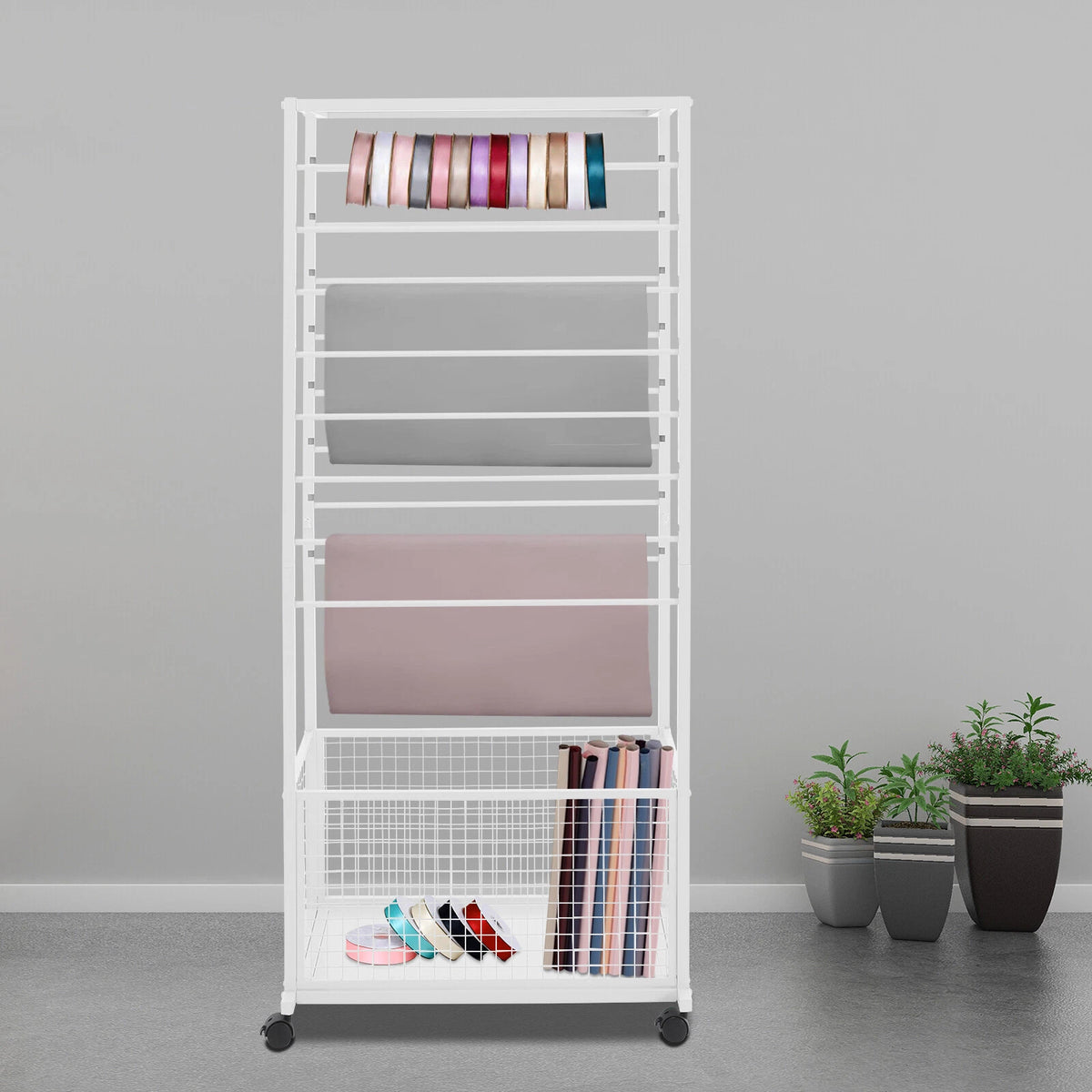 16 Tier Double Sided Ribbon Organizer for Large Capacity Storage