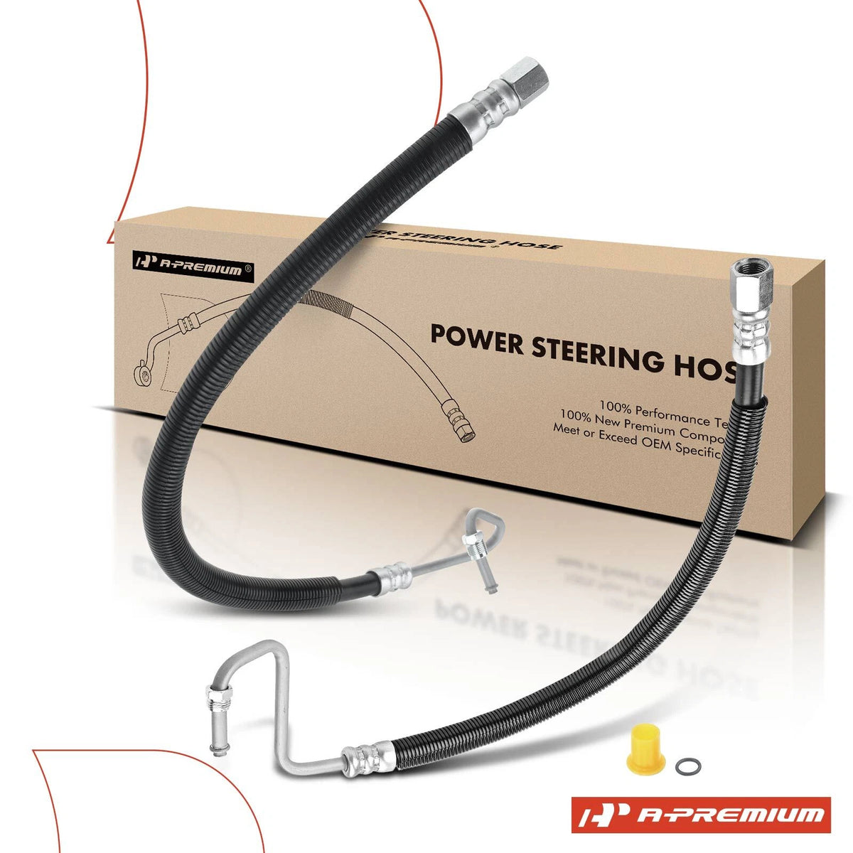 2X Power Steering Pressure Line Hose Assembly for Dodge Ram 1500 2500 (2002–2010) - 5086532AA, 52039358AC, 5086529AA, 52106302AA