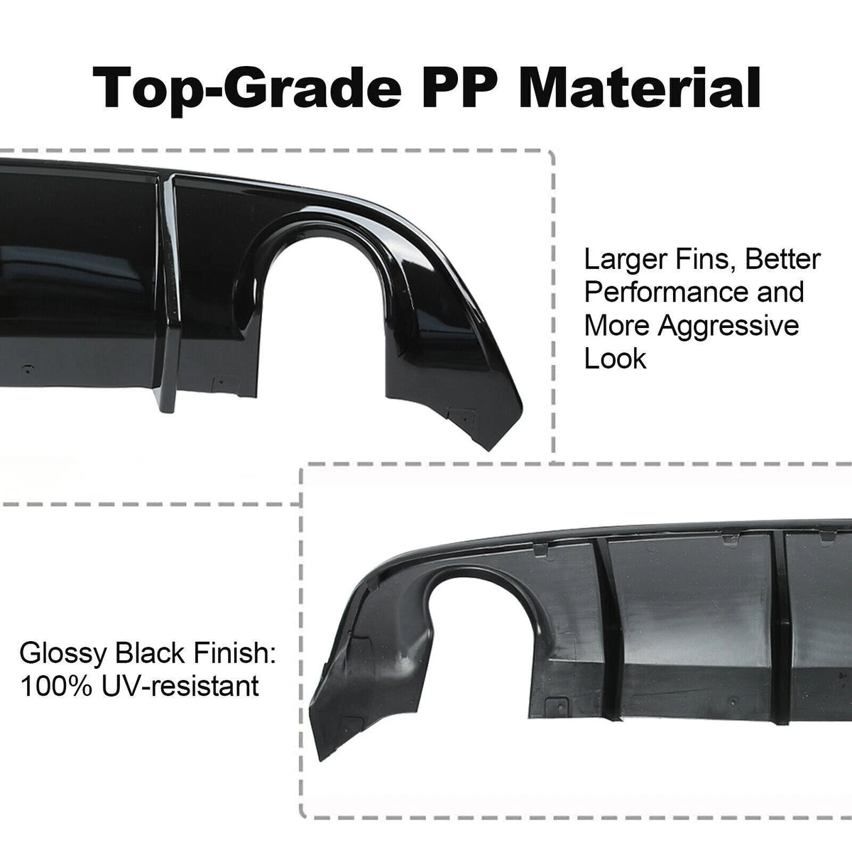 Gloss Black Rear Bumper Diffuser Lip for Dodge Charger (2015–2023) - ADV-BLD-DCHR15SRT-GBK