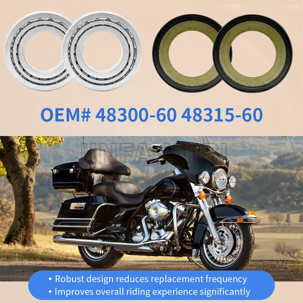 Neck Stem Post Bearing & Race Kit for Harley Dyna Bad Boy V-Rod Softail (22-1032, 48300-60, 48315-60)