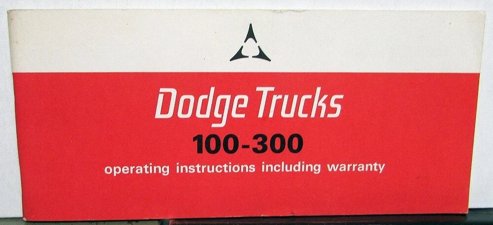 Owners Manual for 1968 Dodge Truck 100 - 300