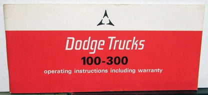 Owners Manual for 1968 Dodge Truck 100 - 300