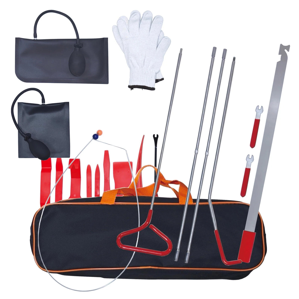 18-Piece Car Tool Kit with Carrying Bag for Universal Use