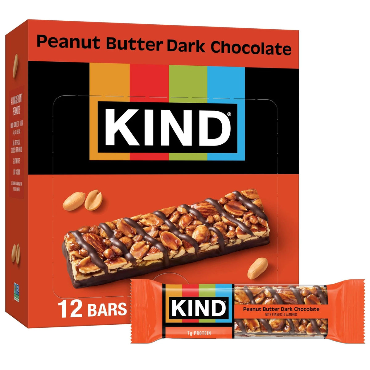 12 Count Nut Bars Peanut Butter Dark Chocolate Gluten Free