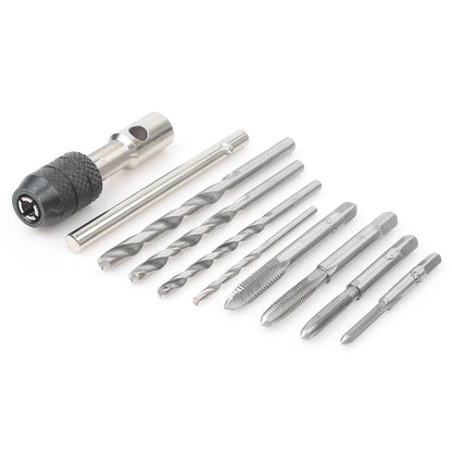9pcs M3-M6 Machine Screw Tap & Reamer Set with T-Handle Wrench
