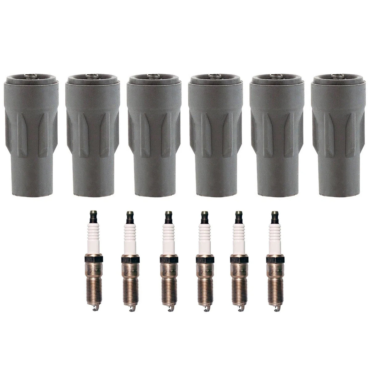 Set of 6 Denso Iridium TT Spark Plugs & Coil Boots for Dodge Avenger Charger Magnum (2008–2014)
