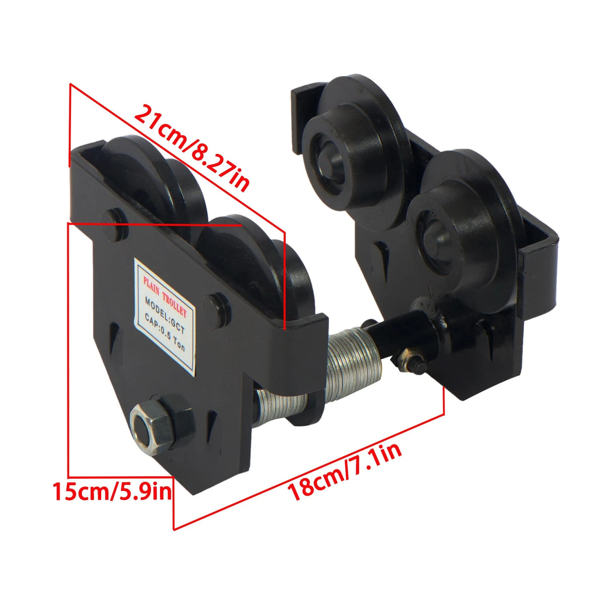 0.5 Ton Push Beam Trolley for Flange Width 55-135mm