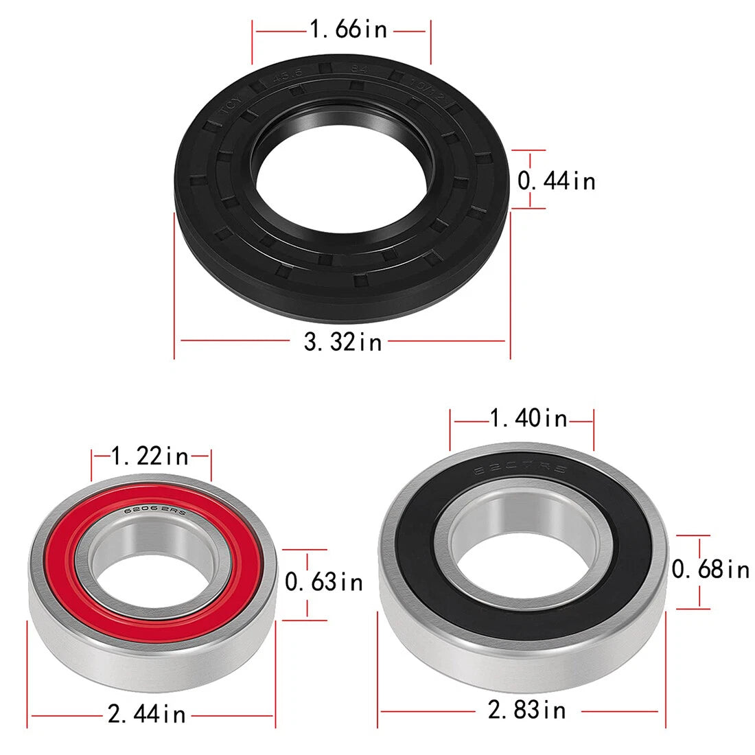 Washer Seal & Bearing Replacement Kit for DC62-00156A 6601-002637 6601-000148