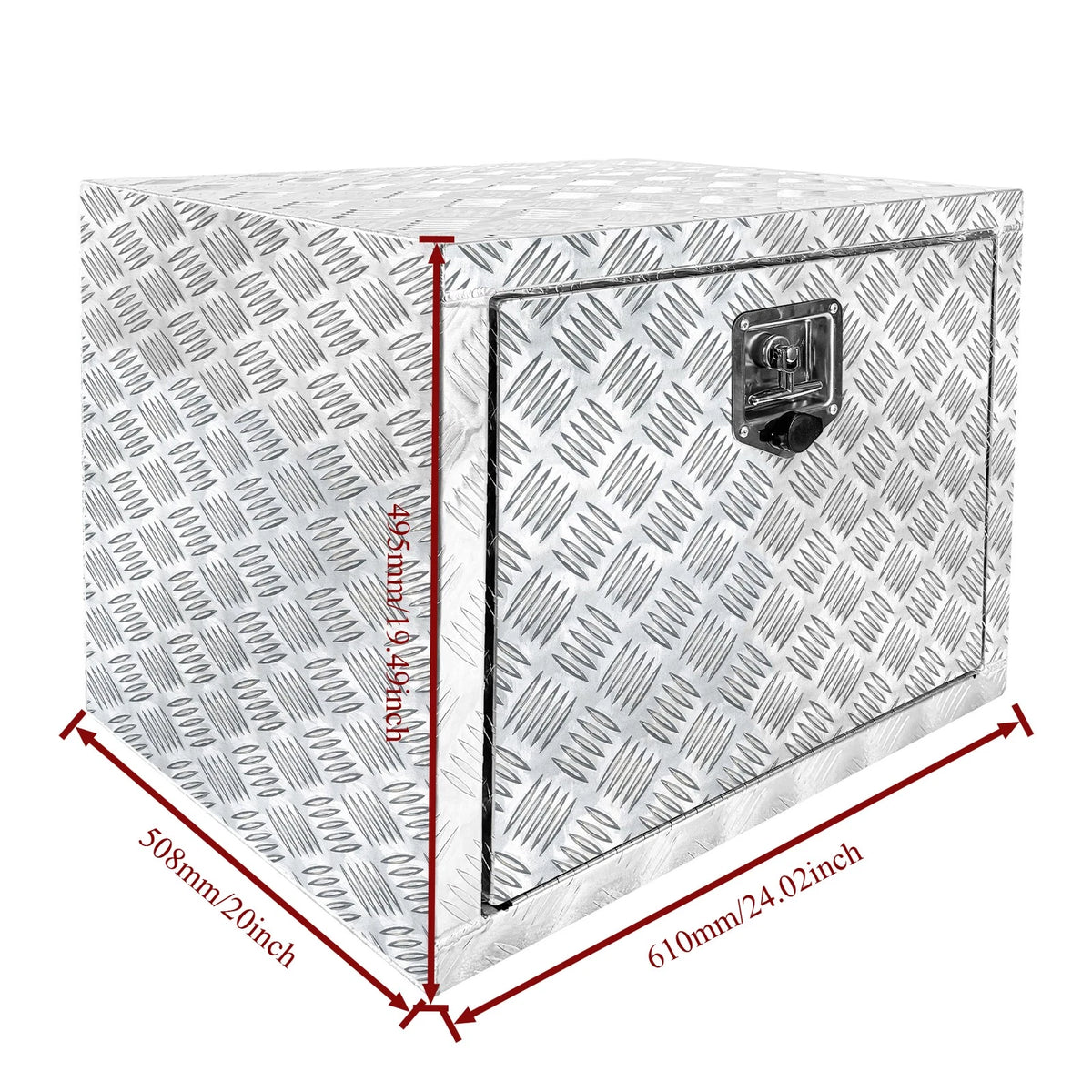 Aluminum Underbody Tool Box for Truck Trailer RV 24"x20"x19.5" Silver