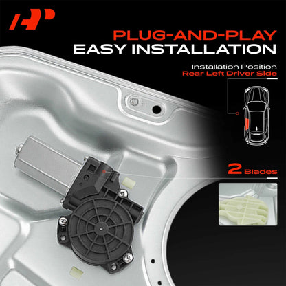 Rear Left Power Window Regulator with Motor & Panel for Hyundai Sonata (2011–2014) 834713K001, 834713K500, 748-322